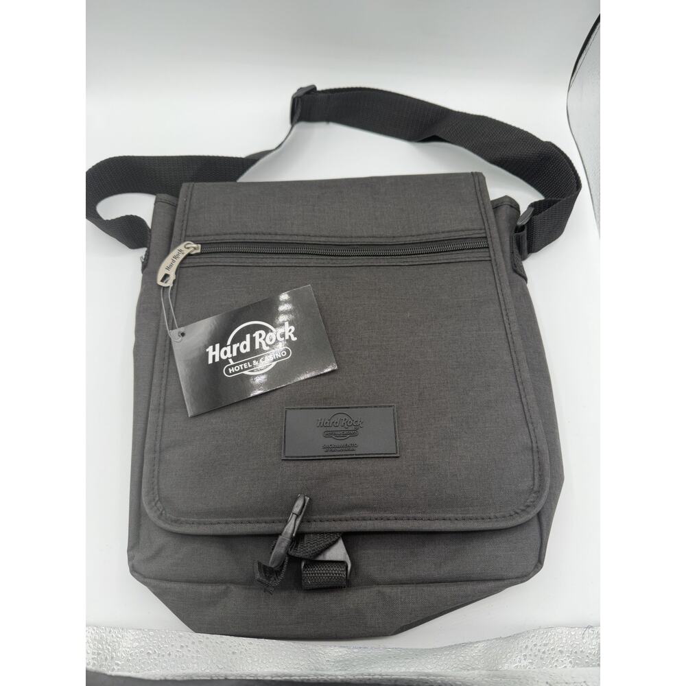 Hard Rock Cafe San Francisco Crossbody Messenger Book Bag Satchel Black Gray New